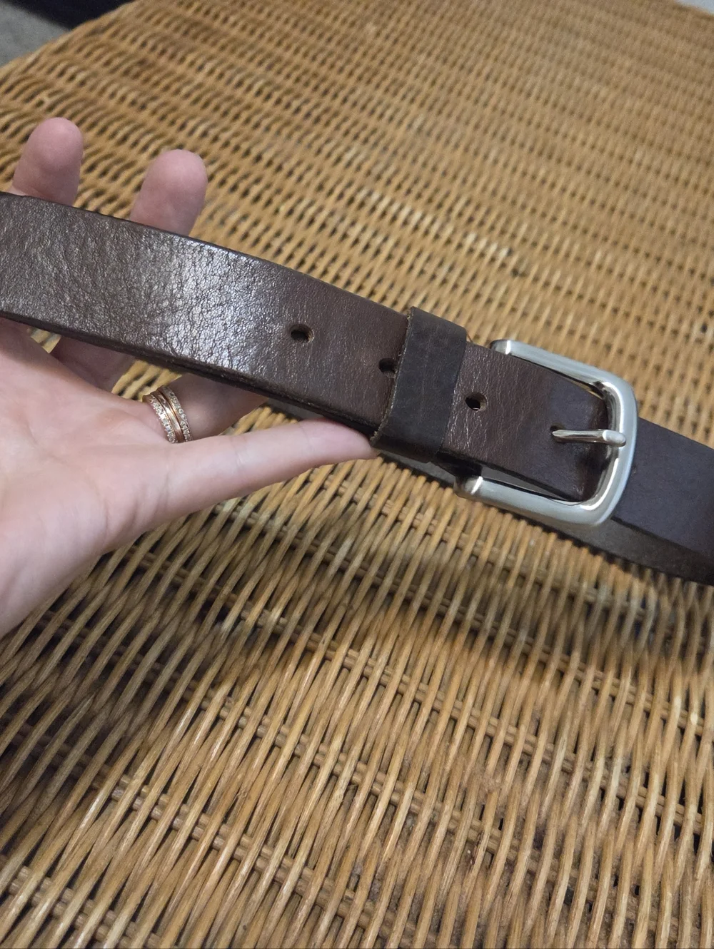 Classic Brown Genuine Leather Wall Strap Decor - Small